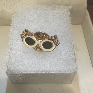 Gold and Black Sunglasses Brooch